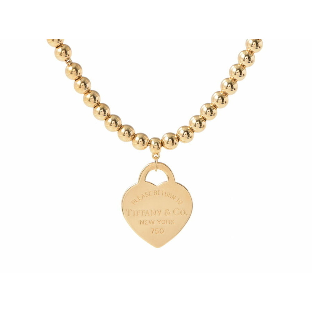 Tiffany Return to Tiffany Heart Bead Necklace Yellow Gold
